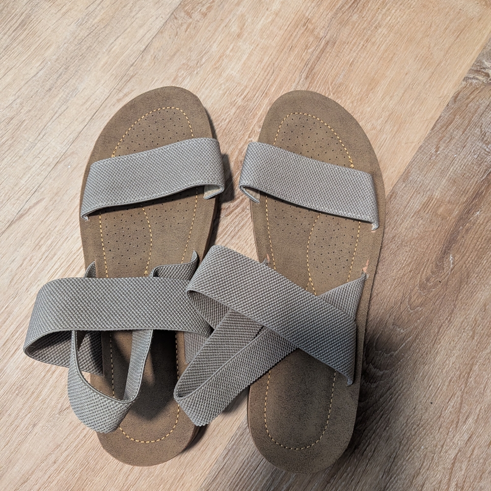 Gray Strappy Sandals